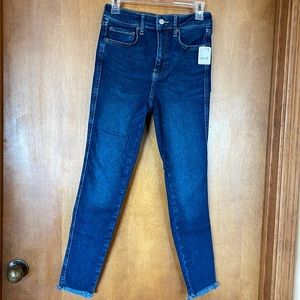 Free People Raw High Rise Jeggings Deep Indigo Size 28
